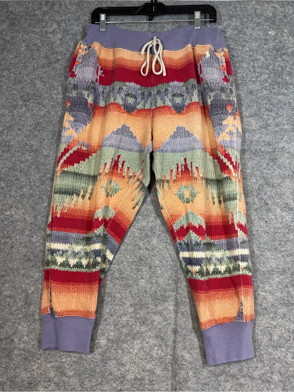 Polo Ralph Lauren Southwestern Knit Jogger Pants XL Aztec Western Boho Relaxed